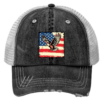 Discover Patriotic Eagle Illustration Trucker Hats