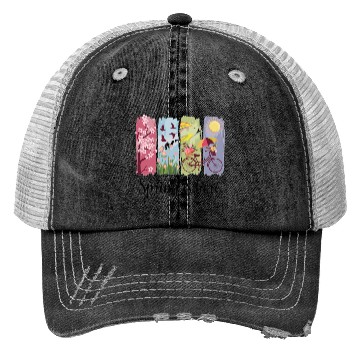 Discover Spring Magic – Flowers, Bicycle & Nature Trucker Hats