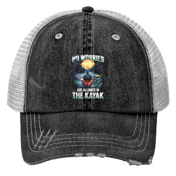 Discover No Worries Allowed In The Kayak Adventure Trucker Hats