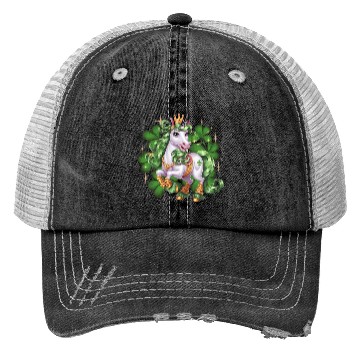 Discover St. Patrick's Day Unicorn Funny Lucky Unicorn Trucker Hats