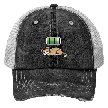 Discover Cat Sleeping Recharging Night Bedtime Trucker Hats