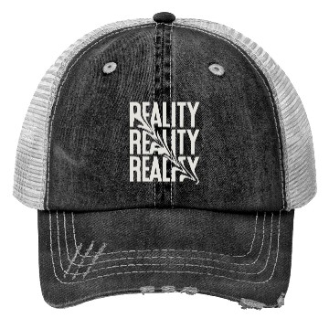 Discover Distorted Reality – Abstract Typography Trucker Hats