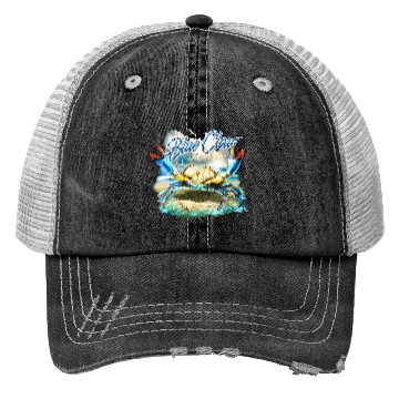 Discover Bass Fishing Blue Claw Crab Trucker Hats