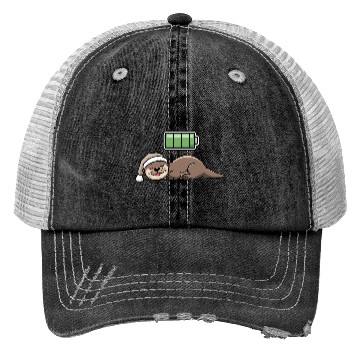 Discover Sea Otter Sleeping Recharging Night Bedtime Trucker Hats