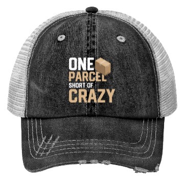 Discover One Parcel Short Of Crazy Mailman Postal Worker Trucker Hats