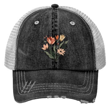 Discover Flower Plant Boho Floral Nature Nature Lover Trucker Hats