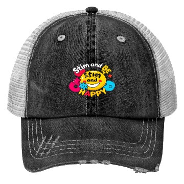 Discover Stim and Be Happy Cute Design Trucker Hats