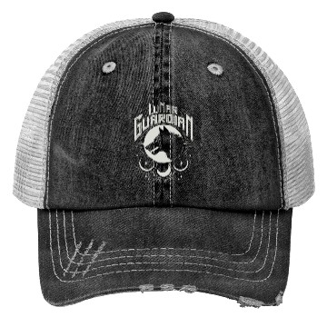 Discover Lunar Guardian Celestial Wolf Moon Phases Trucker Hats