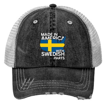 Discover Made In America With Swedish Parts USA US Trucker Hats