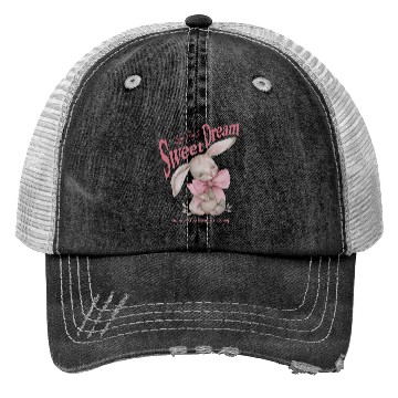 Discover Happy Easter Bunny Coquette Bow Sweet Dream Easter Trucker Hats