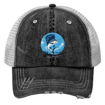 Discover Wicked Fish Sailfish Adventure Ocean Breeze Trucker Hats