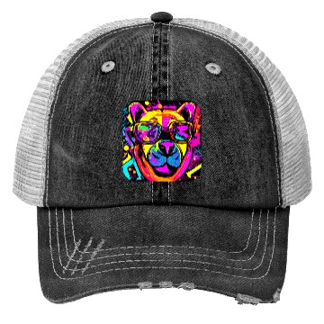 Discover Neon Style 80s Rave Party Glow Trucker Hats