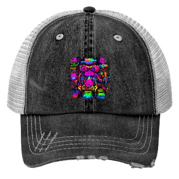 Discover Neon Style 80s Retro Party Color Glow Trucker Hats