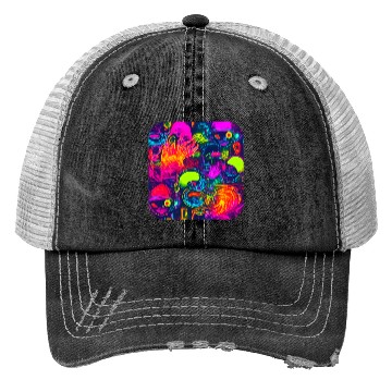 Discover Neon Style 80s Retro Party Color Glow Trucker Hats