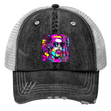 Discover Neon Style 80s Retro Party Color Glow Trucker Hats