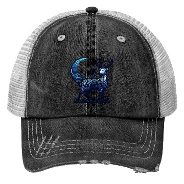 Discover Celestial Deer Under Starry Night Moon Trucker Hats