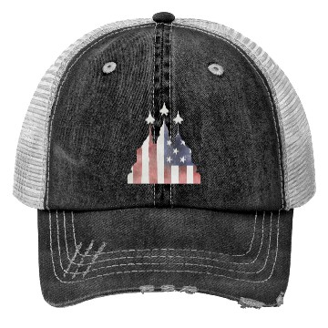 Discover Patriotic Flyby F-22 Raptor Trucker Hats