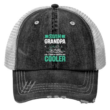 Discover Swim Grandpa - Wave Motion Design Trucker Hats