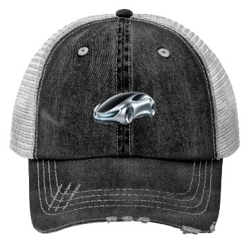 Discover Silver and Black Futuristic Car Trucker Hats