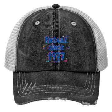 Discover Vintage 1977 Graffiti Glitch - 48 Years of Style Trucker Hats
