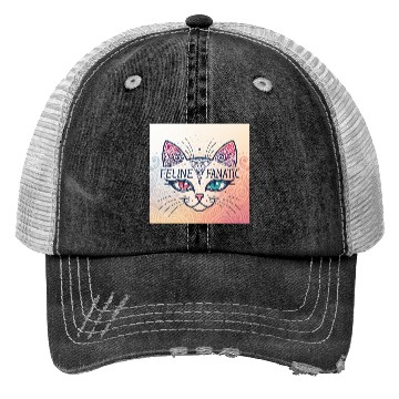 Discover Feline Fanatic Trucker Hats - Cat Lover Trucker Hats - Unique Ca