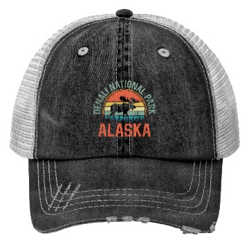 Discover Denali National Park Alaska Moose Hiking Nature Trucker Hats