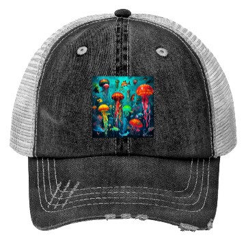 Discover Jellyfish atomic and neon. Trucker Hats