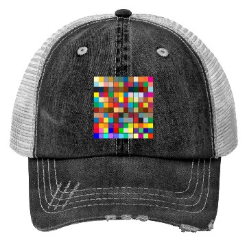 Discover "Vibrant Multi-Color Square Box Design Trucker Hats"