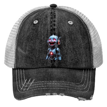 Discover Scrap Metal Robot Baby huge smile Trucker Hats
