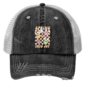 Discover Spring Into Joy Cute Easter Design for Kids Trucker Hats