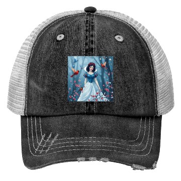 Discover Snow White fantasy with birds. Trucker Hats