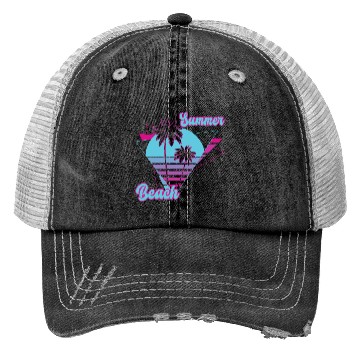 Discover Summer Palm Tree Beach Trucker Hats