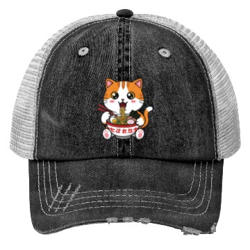Discover Kawaii Ramen Cat Trucker Hats