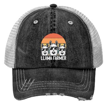Discover Llama Farmer - Funny Llama Alpaca Farmer Trucker Hats