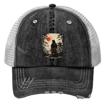 Discover Samurai Cat Warrior Trucker Hats Design