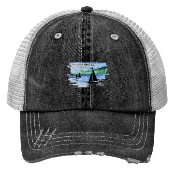 Discover Watercolor Boats Trucker Hats