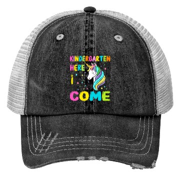 Discover Kindergarten Here I come Back to School Unicorn Trucker Hats