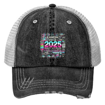 Discover Futuristic Glitch Aesthetic Cyberpunk Design Trucker Hats
