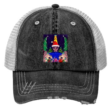 Discover Alien Christmas Gifts Collection Time! Trucker Hats