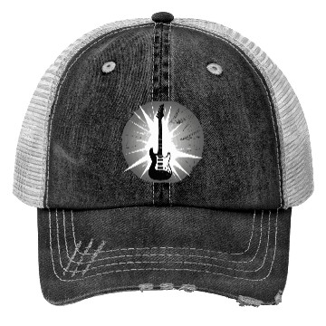 Discover Black & White Electric Guitar Explosion – Rock Trucker Hats
