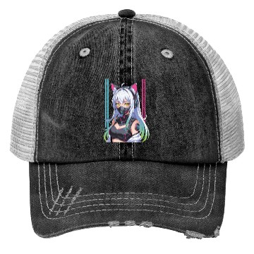 Discover Futuristic Cyberpunk Girl Trucker Hats