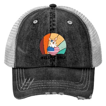 Discover Patriotic Pup: Corgi in the USA Trucker Hats