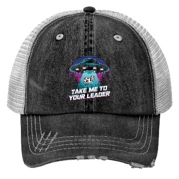 Discover Take Me to Your Leader – Alien Cow Abduction Trucker Hats