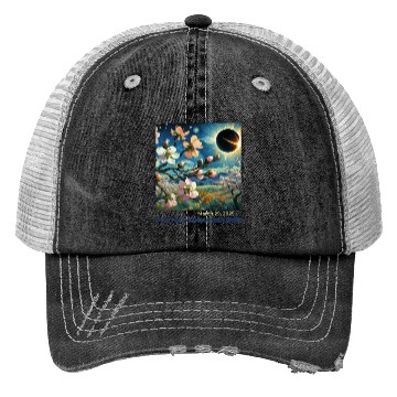 Discover March 29, 2025 Partial Solar Eclipse Blossoms Trucker Hats