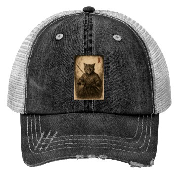 Discover Samurai Cat in Vintage Style Trucker Hats