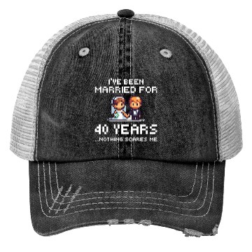 Discover Couples Married 40 Years - Funny 40th Wedding Anni Trucker Hats