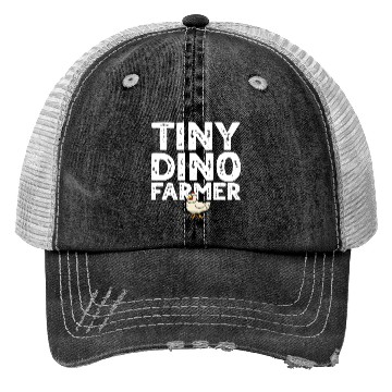 Discover Tiny dino farmer - Dinosaur Funny Dino Farmer Trucker Hats
