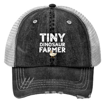 Discover Tiny dino farmer - Dinosaur Funny Dinosaur Farmer Trucker Hats