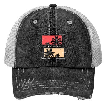 Discover San Diego Mission Beach Trucker Hats