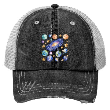 Discover Galaxies, planets and stars Trucker Hats